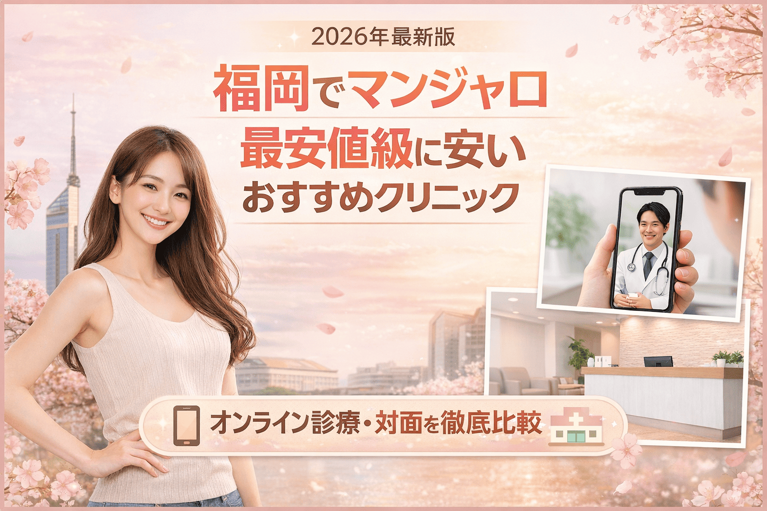 福岡マンジャロが安いおすすめクリニック【最安値級】オンラインと対面で比較