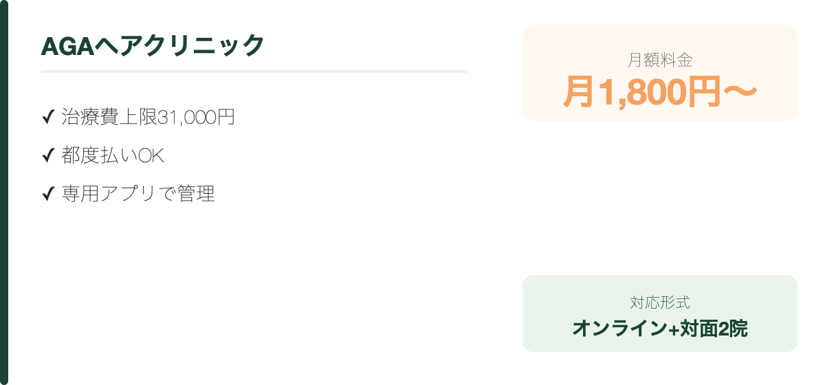AGAヘアクリニックの特徴・料金まとめ